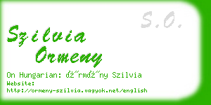 szilvia ormeny business card